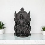 Chhatrapati Shivaji Maharaj Seated On Throne in Resin ''Black'' Size 4