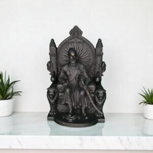 Chhatrapati Shivaji Maharaj Seated On Throne in Resin ''Black'' Size 4