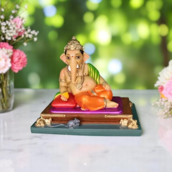 Peshwa Ganesh Idol Resin Perfect for Car Dashboard,Office Table,Home Decore and House Warming Visit the KariGhar Store