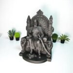 Chhatrapati Shivaji Maharaj Seated On Throne in Resin ''Silver'' Size 9